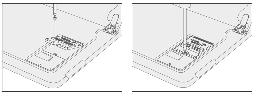 Photo that shows tightening the new 3IP screw to secure the rSSD in place.