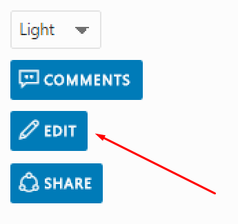 Kliknutím na tlačítko upravit zobrazte nebo upravte stránku na GitHubu.