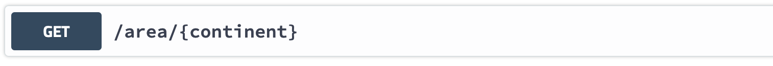 Screenshot that shows continent as the REST endpoint.
