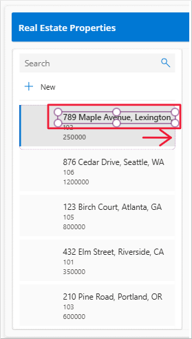 Screenshot showing the action of adjusting the size and position of the Title component.