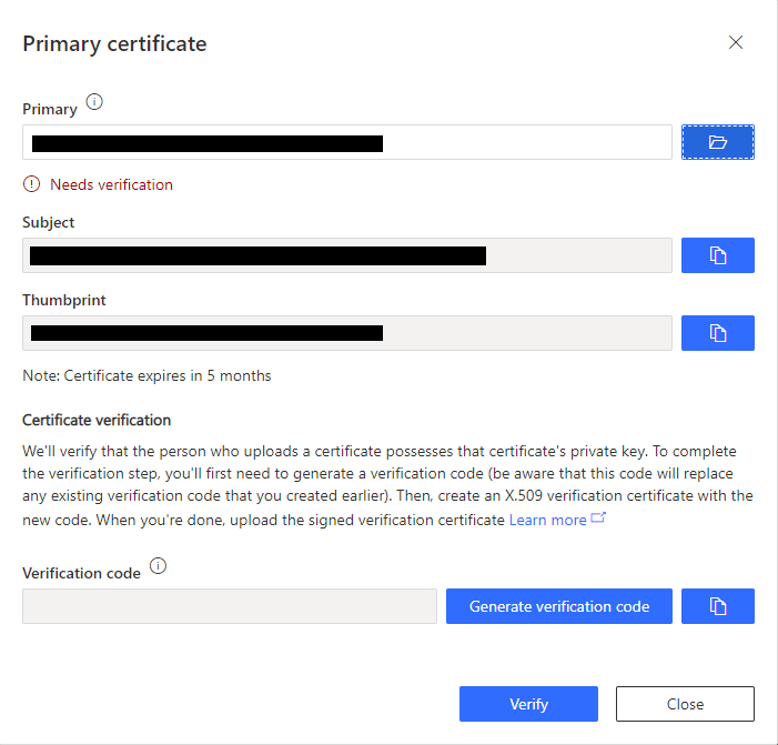 The illustration shows how to verify a certificate.