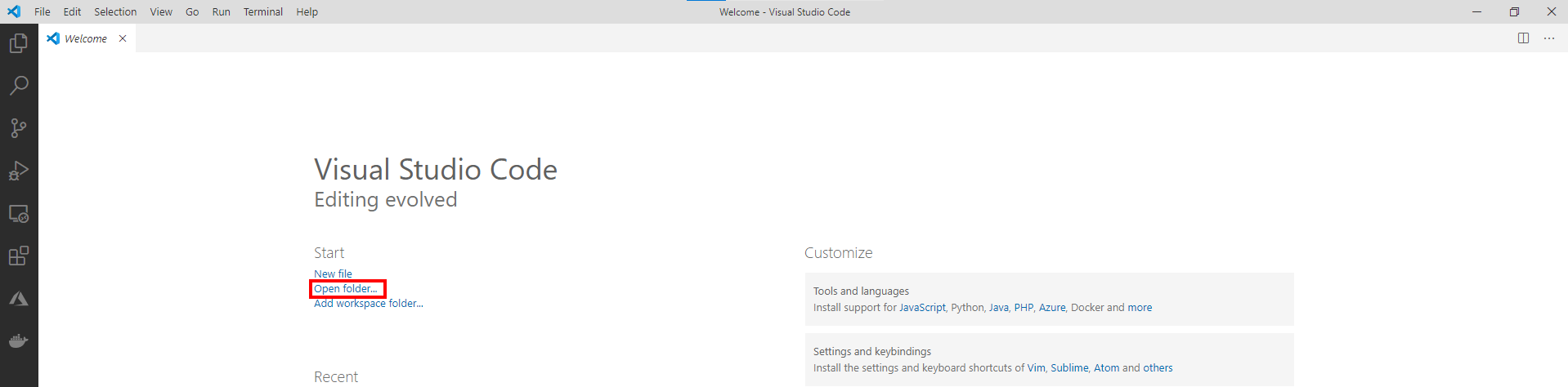 Start Visual Studio Code.
