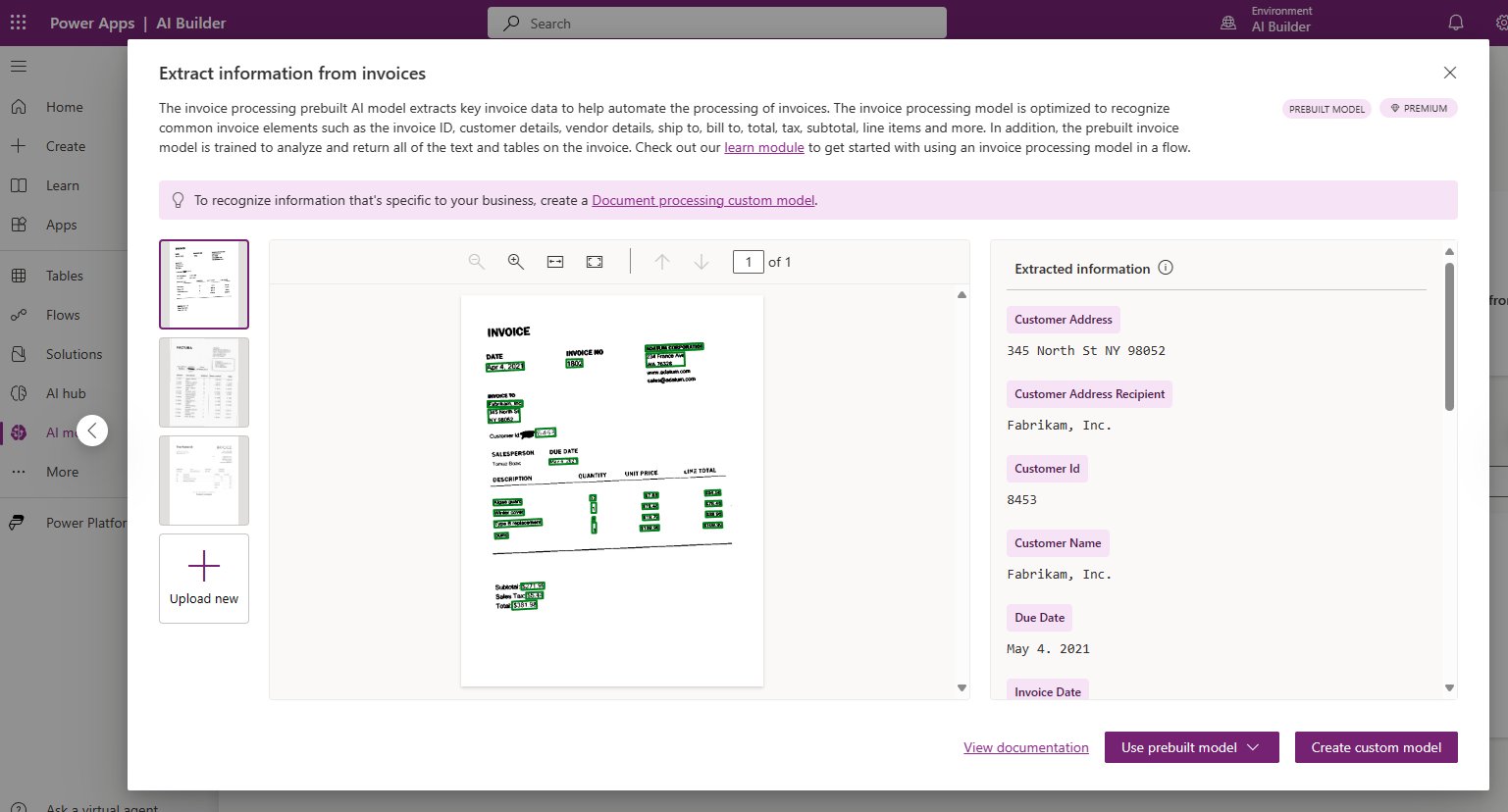 Screenshot of Document Processing on the Get started tab with information about how it automatically processes documents on several slides.