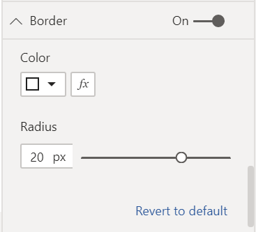 Snímek obrazovky s barvou nastavenou na bílou a radiusem nastaveným na 20