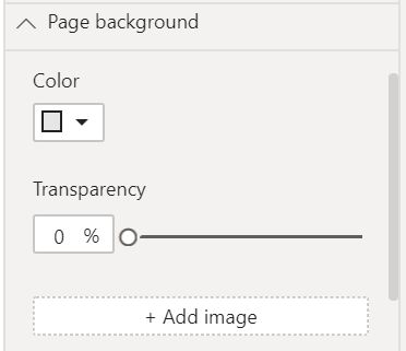 Snímek obrazovky s barvou pozadí stránky nastavenou na světle šedou a průhledností nastavenou na hodnotu 0