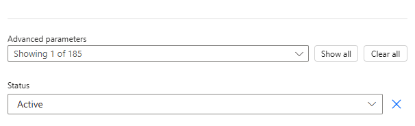 Screenshot of the advanced parameters.