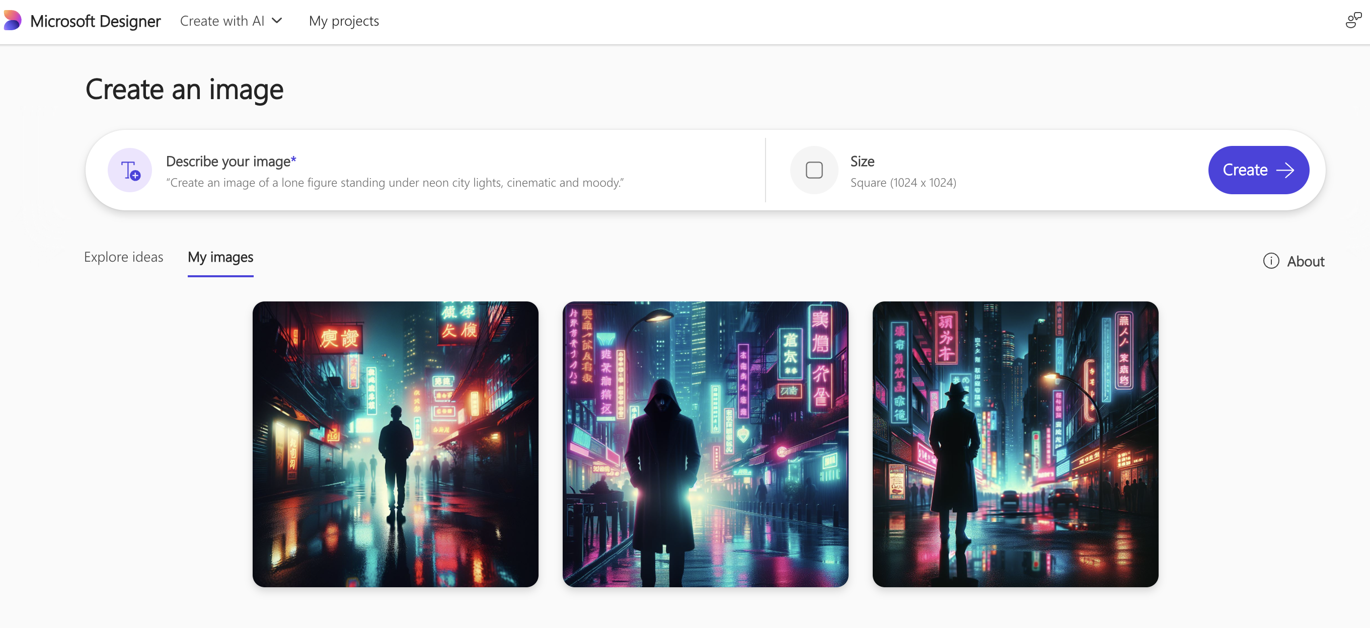 Snímek obrazovky s výsledky návrháře