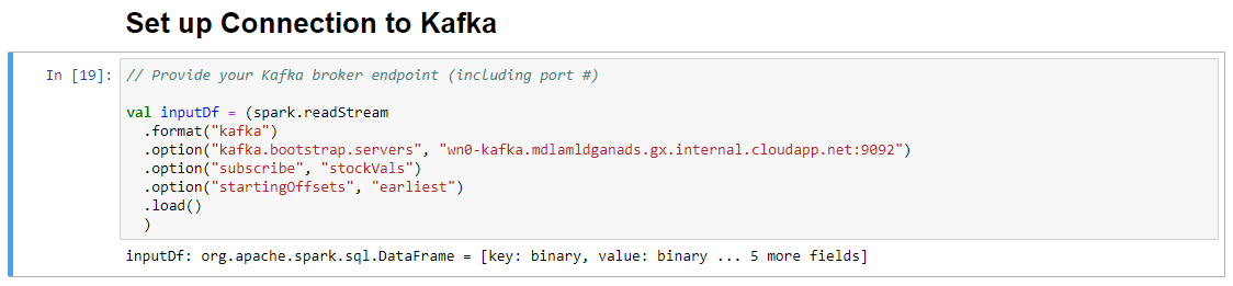 Set-up a connection to Kafka