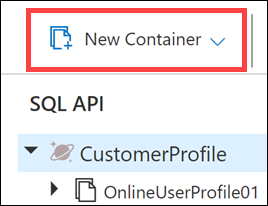 Select a container in Data Explorer