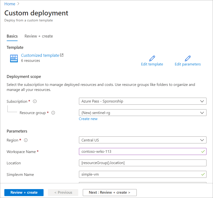 Screenshot of the Custom Deployment page.
