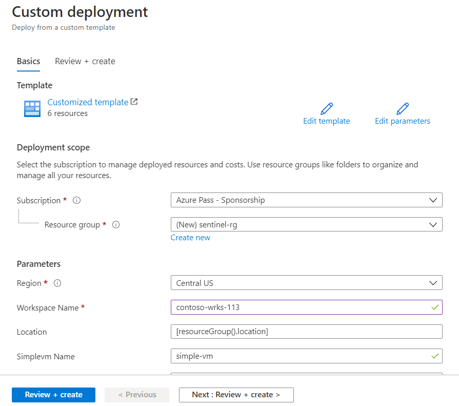 Screenshot of the Custom Deployment page.