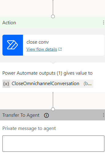 Screenshot that shows how to configure an end-conversation topic.