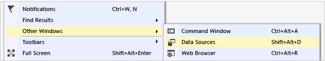 Zobrazení jiných zdrojů dat Windows