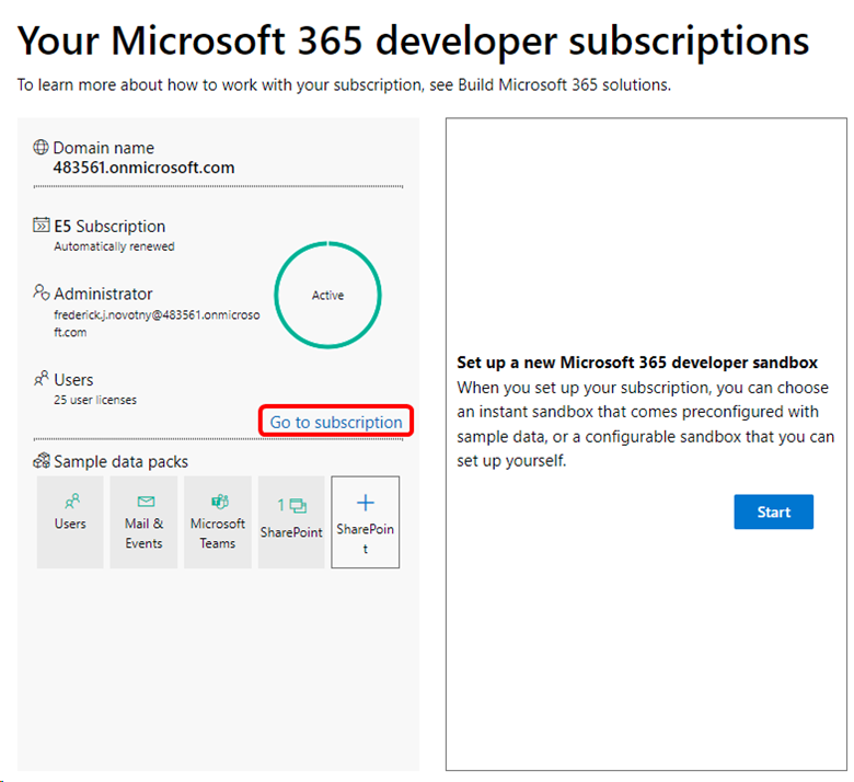 Řídicí panel Pro vývojáře Microsoftu 365