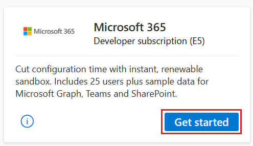 Dlaždice Pro vývojáře Microsoftu 365