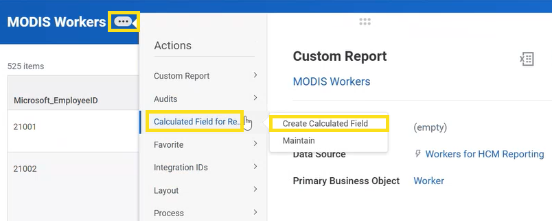 A screenshot shows how to create a calculated field. 