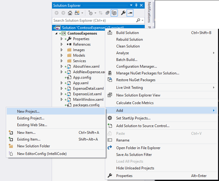 Přidat nový projekt
