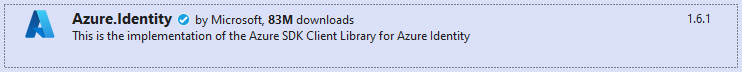 Azure.Identity package.