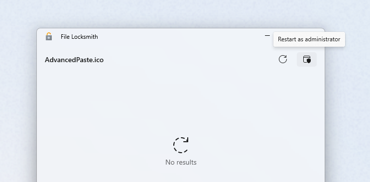 Restart File Locksmith as administrator