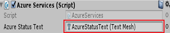 přiřazení referenčního cíle textu stavu Azure