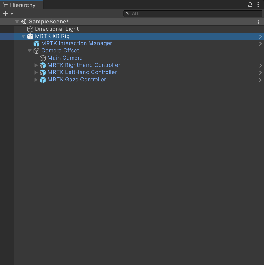 MRTK XR – snímek obrazovky