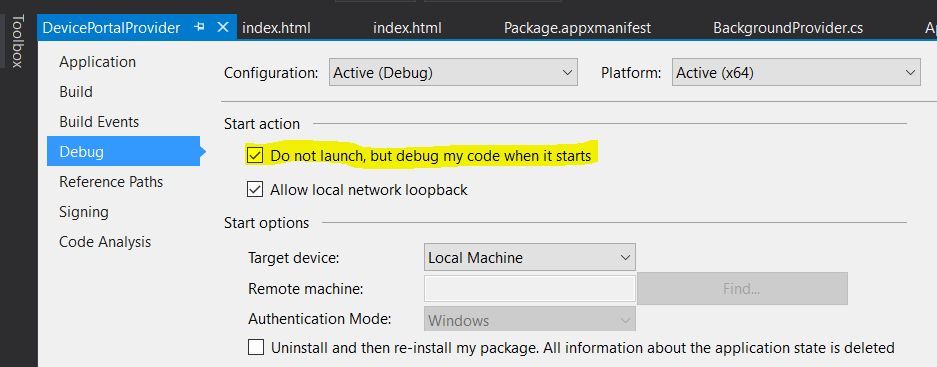 umístit modul plug-in do režimu ladění