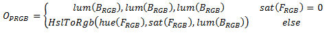 matematický vzorec pro efekt prolnutí barev.
