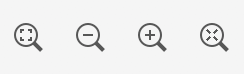 The zoom controls in the bottom toolbar The zoom controls in the bottom toolbar