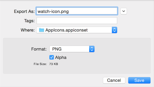 The dialog that appears will include an Alpha checkbox if an alpha channel is present