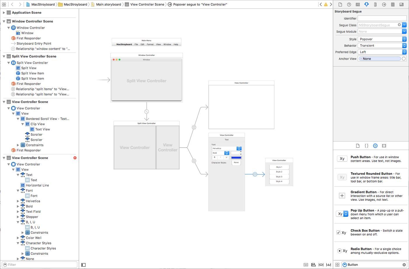 A sample UI in Xcode