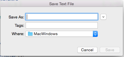 A save dialog