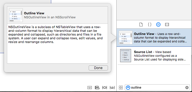 Selecting an Outline View from the Library