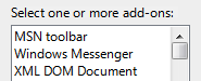 screen shot of label: select one or more add-ons
