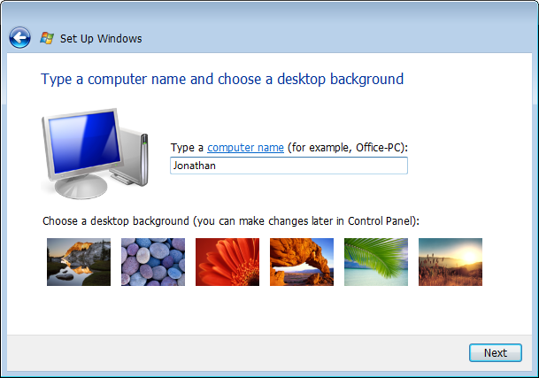 screen shot of 'type a computer name' dialog box