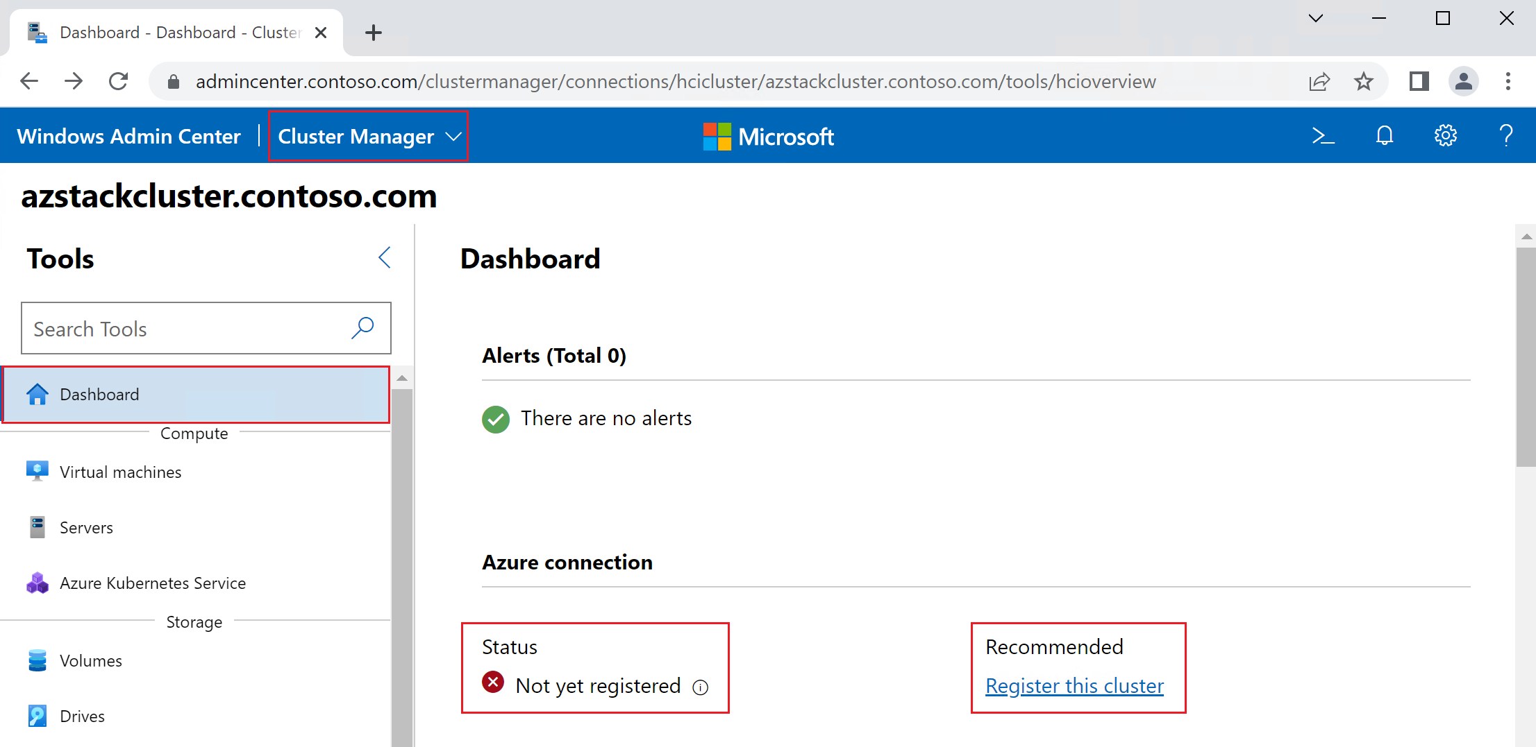 Register this cluster on dashboard