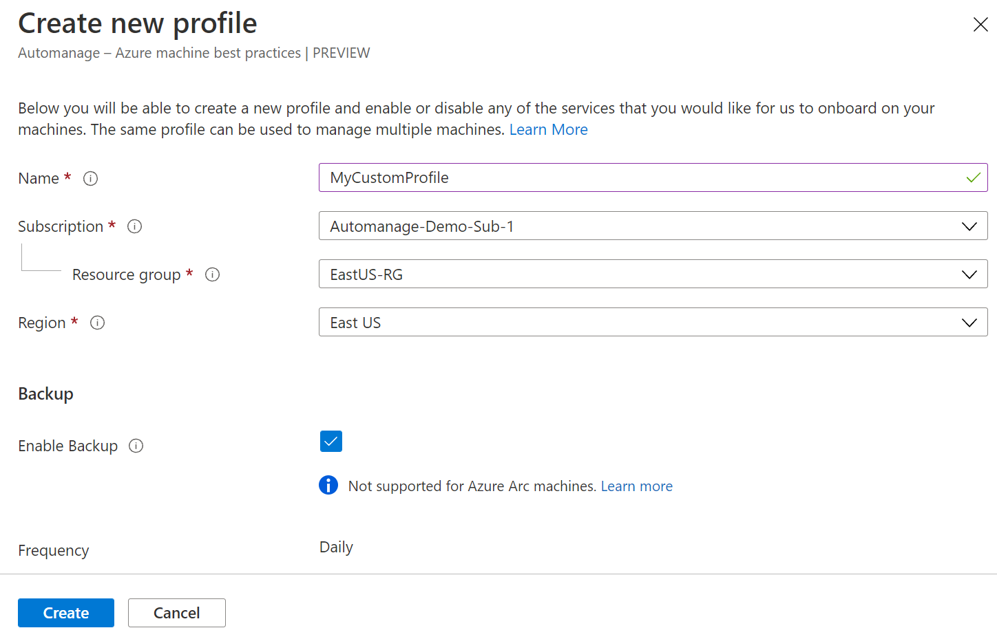Fill out custom profile details.