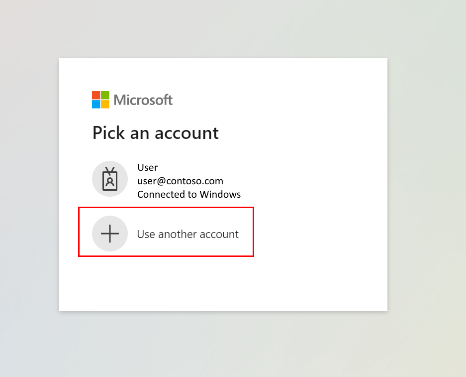 Choose another account.