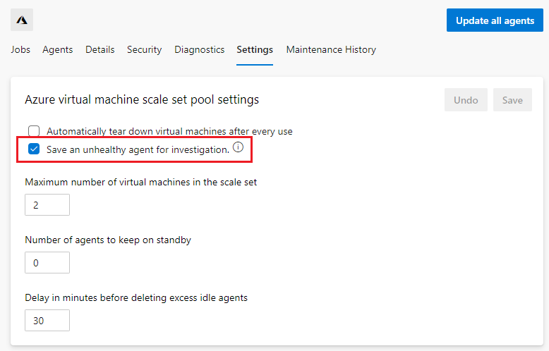 Save unhealthy agent setting.