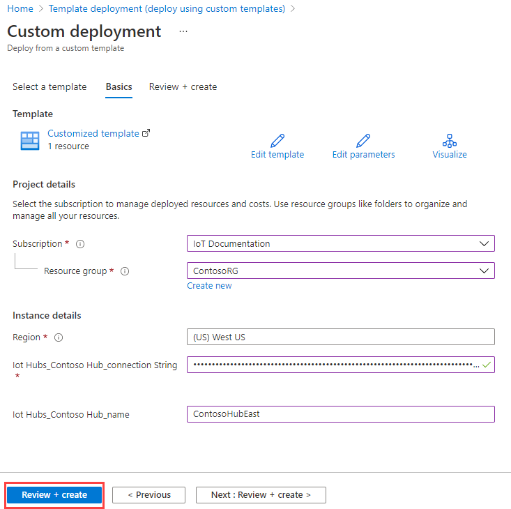 Screenshot showing the custom deployment page