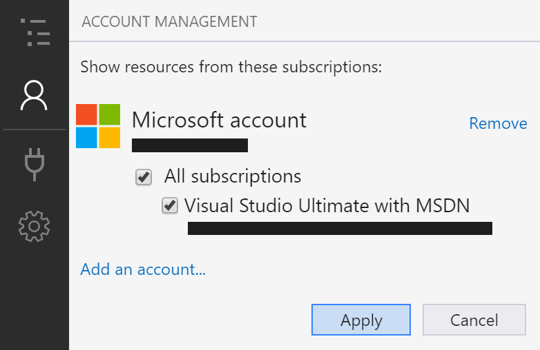 Select Azure subscriptions