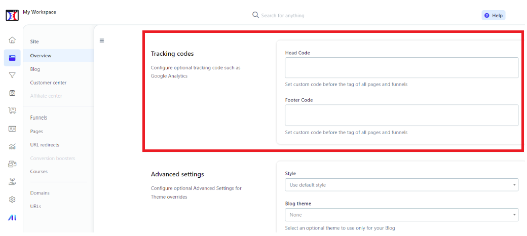 Go to tracking codes in click funnels 2.0 and paste code.