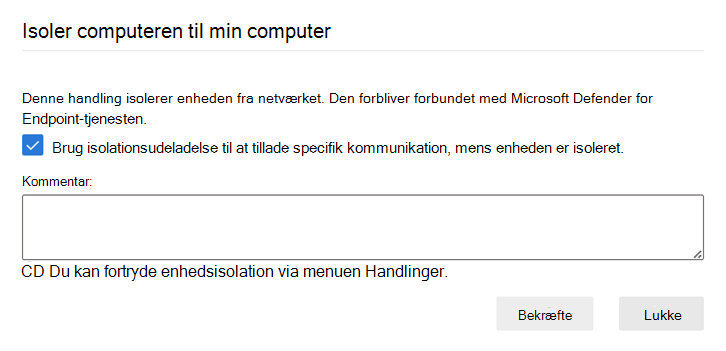 Skærmbillede, der viser, hvordan du anvender en udeladelsesregel på en enhed.