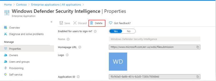Slet apptilladelser.