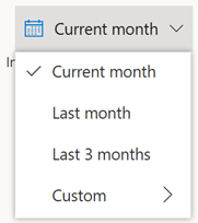 Detaljer fra filtrering af invitationer Skærmbillede af filteret Seneste invitationer.