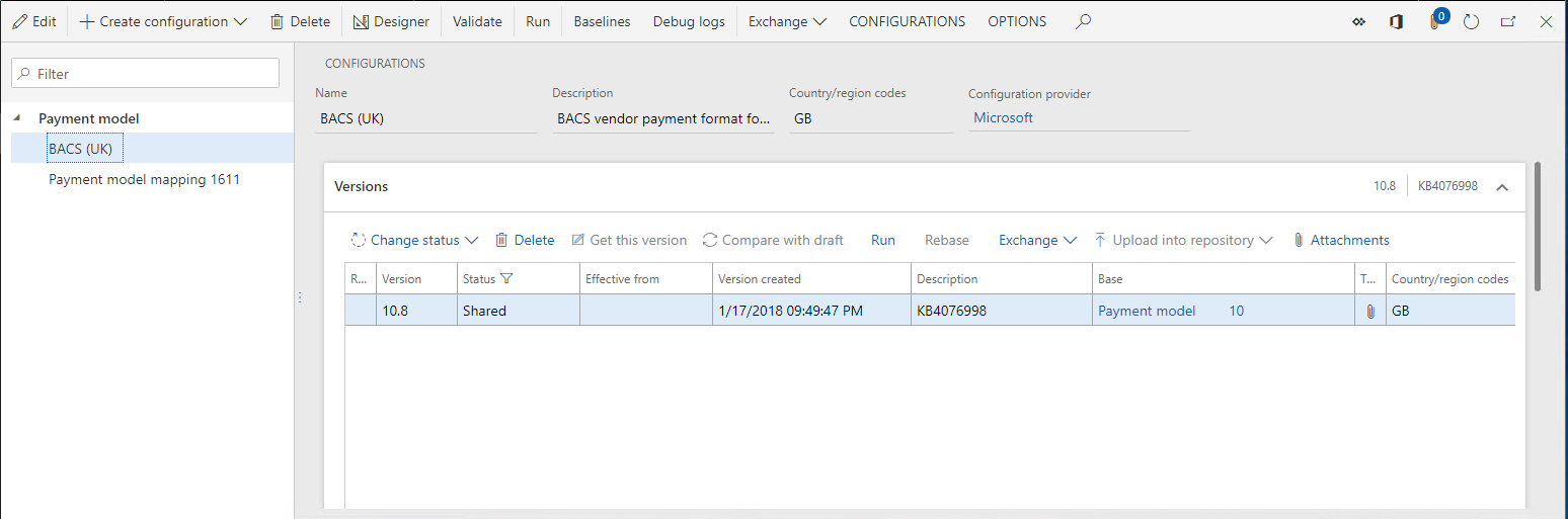 Konfigurationer for elektronisk rapportering.