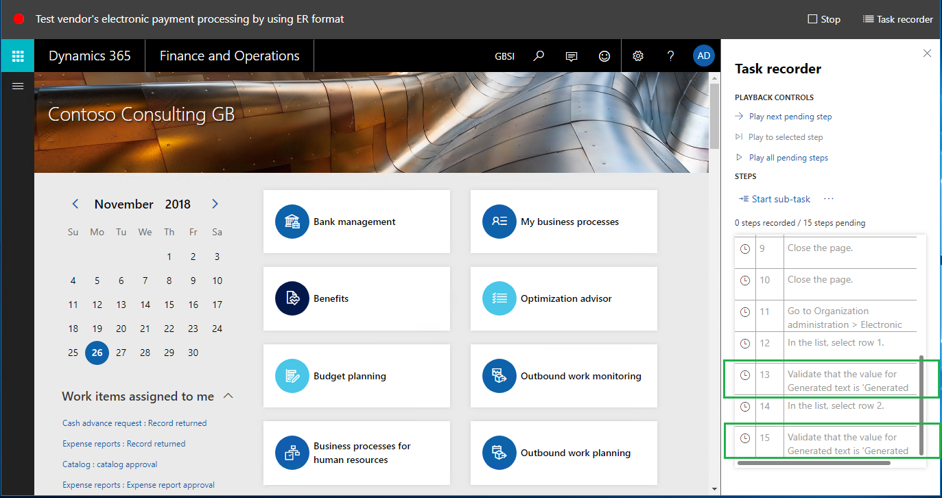 Opgaveregistrering trin 13 og 15.