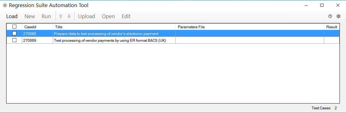 Test indlæst i RSAT.