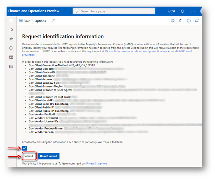 Submitting fraud prevention headers to HMRC.