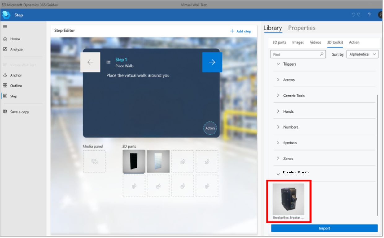 Modeldrevet appskærmbillede med nyt 3D-objekt tilføjet.