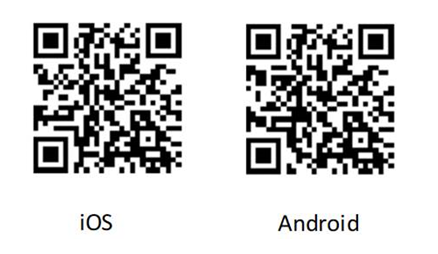 QR-koder til installation af appen.